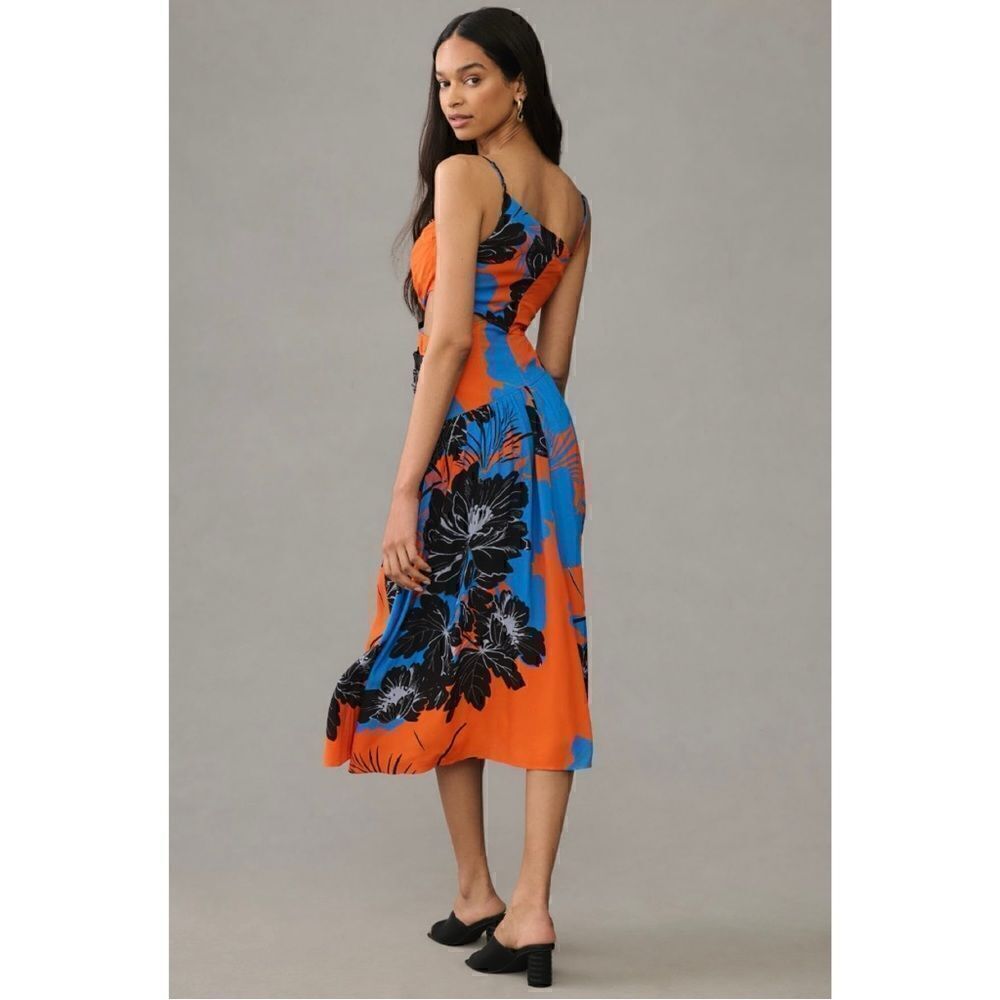 NEW Anthropologie Plenty by Tracy Reese Floral Asymmetrical Cut Out Dress Small - Picture 2 of 4